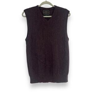 Jos A Bank Reserve Men’s Cashmere Sweater Vest Ribbed Herringbone Knit. L Preppy